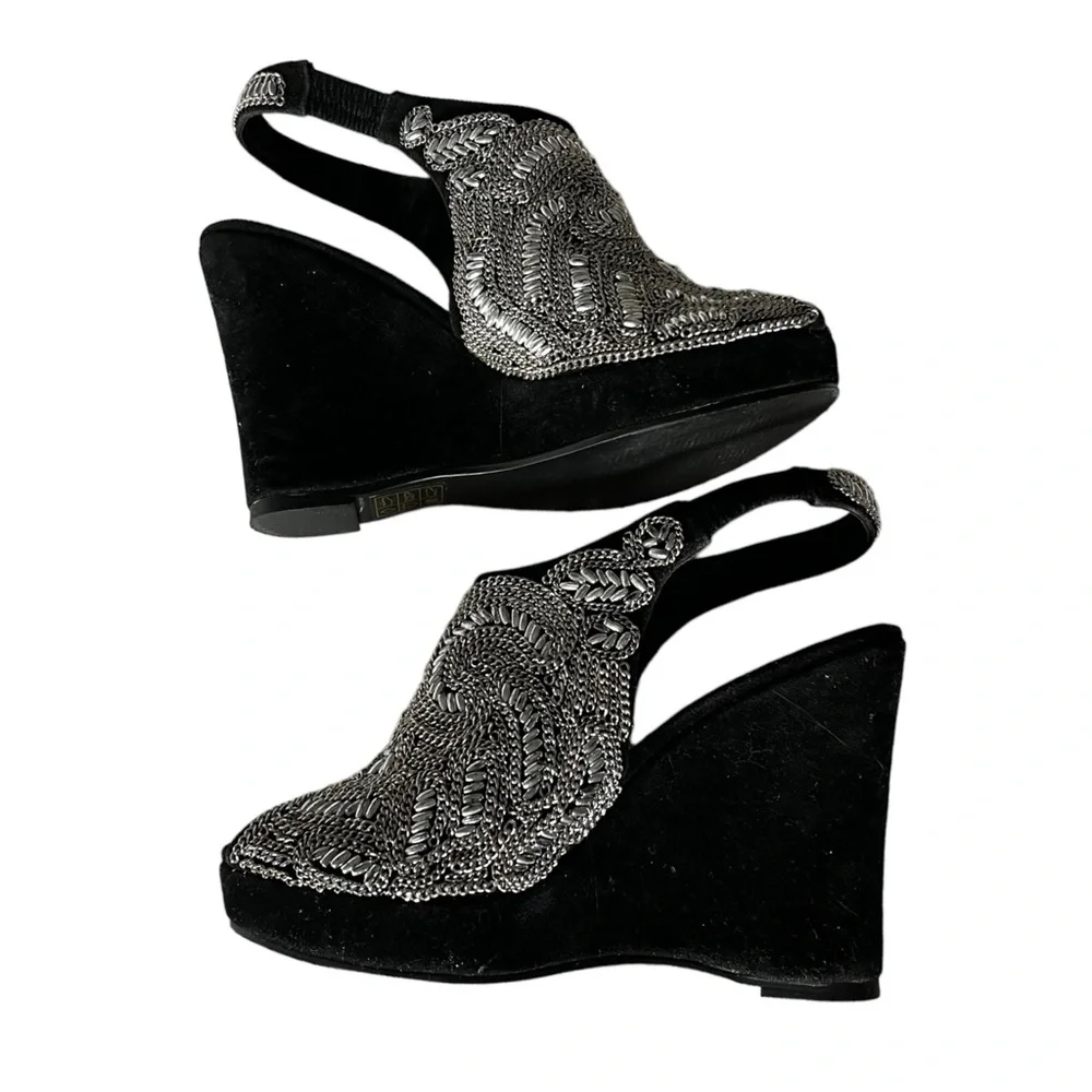 ibiza JEFFREY CAMPBELL HANDMADE SHOES BEADED WEDGE GORGEOUS 7